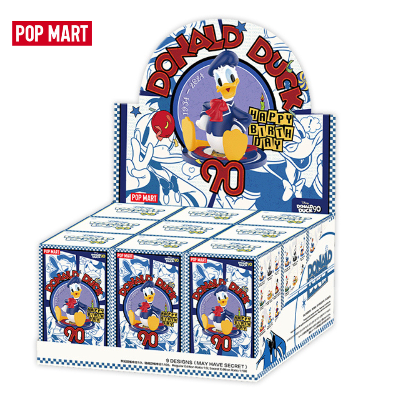 ยกบ็อก(9 ตัว) โค้ดแฟชั่นลด30% พร้อมส่งในไทย Popmart ของแท้ Disney Donald Duck 90th Anniversary Series Figures