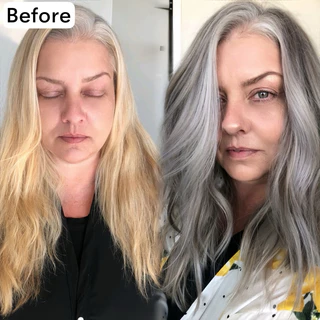 ขายดีมาก!🔥 ผมเทา เทาจริง เทายันฝาบ้าน (เเชมพูและครีมนวดสีเทา) เม็ดสีเข้มข้นกว่ายี่ห้อไหนๆถึง 10 เท่า ขนาด 500ml.