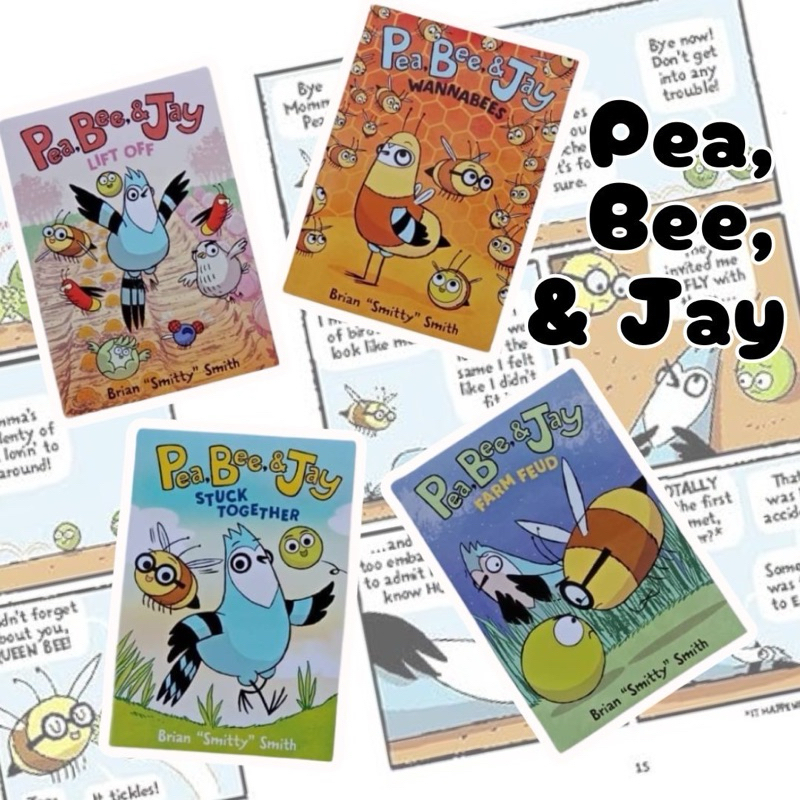 Pea Bee and Jay หนังสือ graphic novel ภาษาอังกฤษสำหรับเด็ก แนวตลกขำขัน ชุด 4 เล่ม
