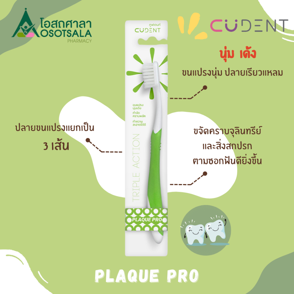 CuDent แปรงสีฟันคูฬเดนท์ รุ่น PLAQUE PRO
