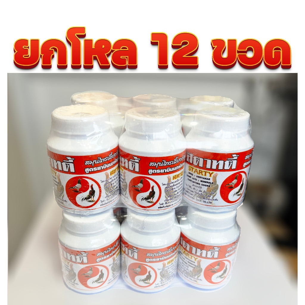 (ยกโหล 12 กระปุก) สตาทตี้ starty สต๊าตตี้ สต๊าทตี้ ไก่ชน สูตรบินนกพิราบ​