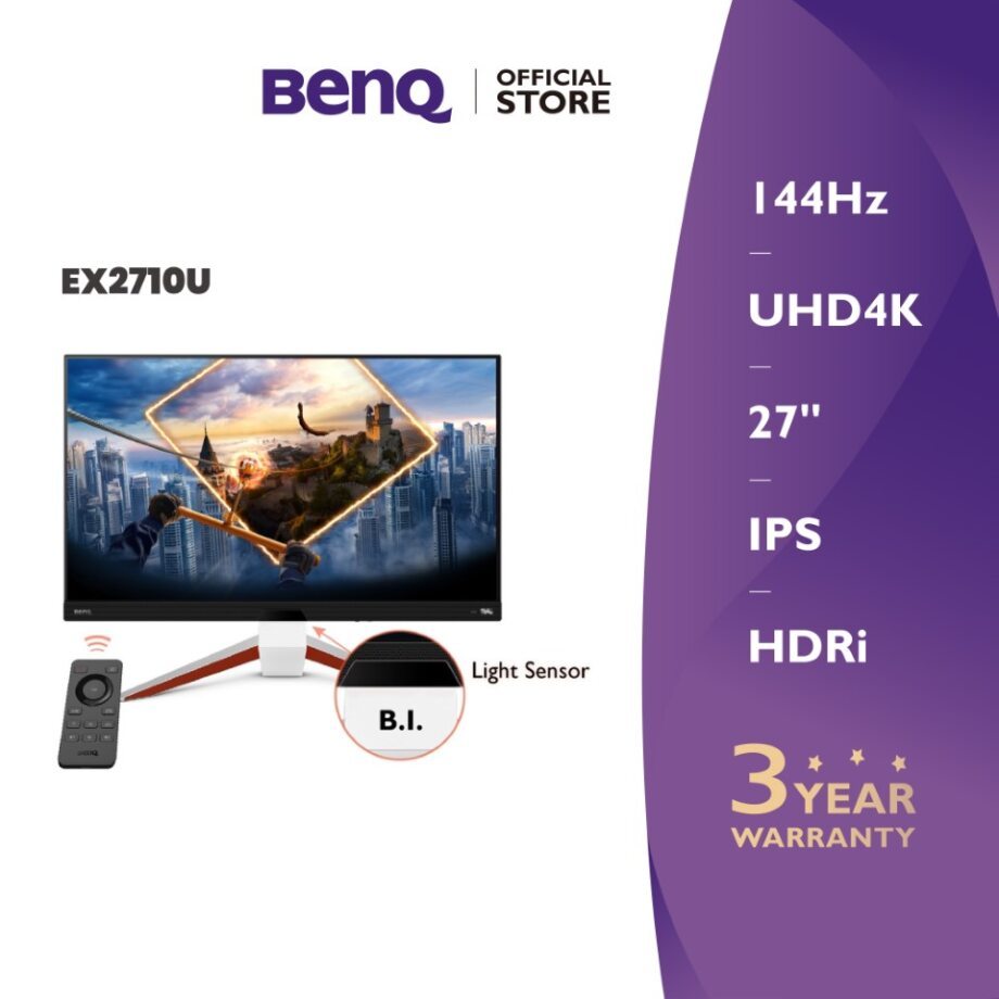 BenQ EX2710U 27" 4K UHD 144Hz 1ms MPRT IPS HDRi Gaming Monitor (จอเกมมิ่ง 144hz, monitor 27 นิ้ว 4k)