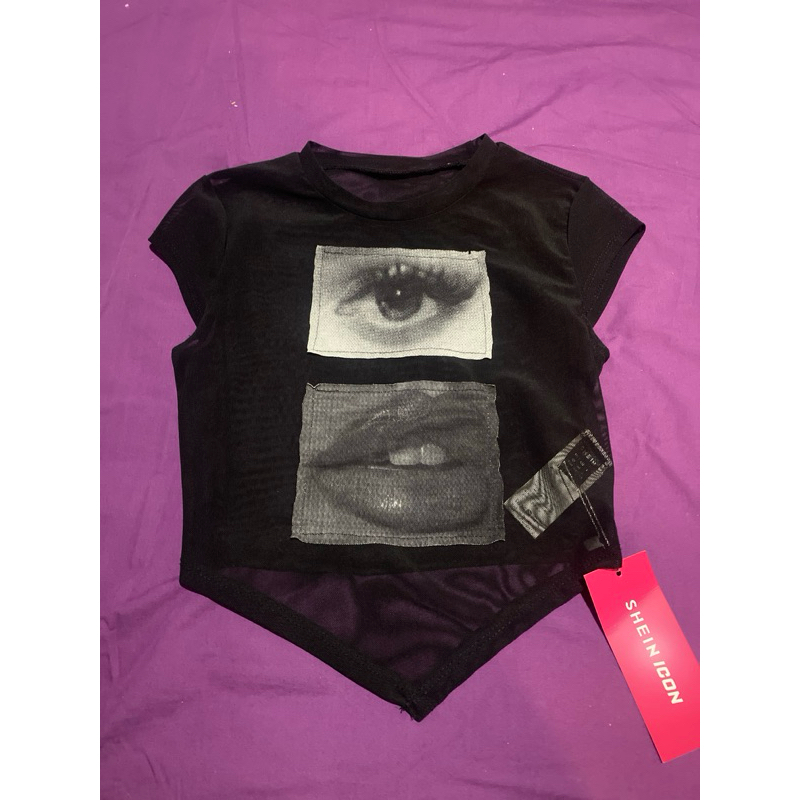 มือ2 SHEIN  ครอปซีทรุ y2k size xs ไม่มีป้ายห้อย