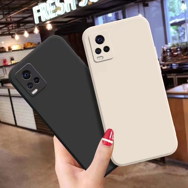 เคส กำมะหยี่ ใช้สำหรับ Vivo Y21 Y21T T1X Y33S Y33T Y22 Y22S Y35 เคสซิริโคน สีพื้นพาสเทล - รูปที่ 3