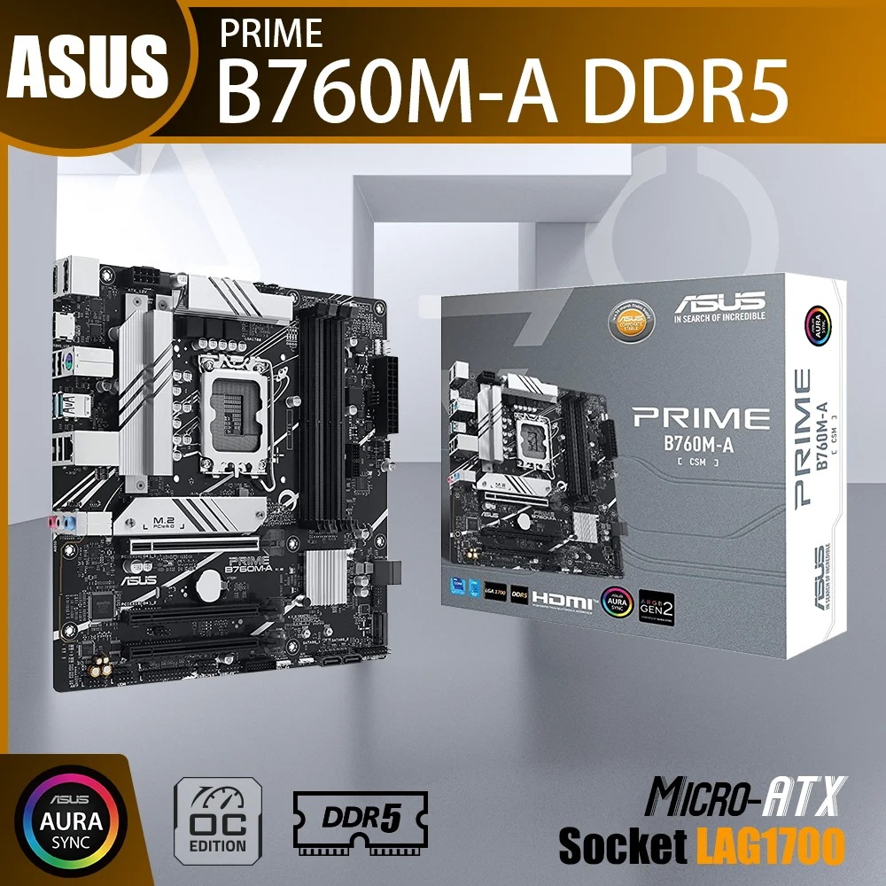 MAINBOARD (เมนบอร์ด) ASUS PRIME B760M-A (DDR5) ประกัน 3 ปี