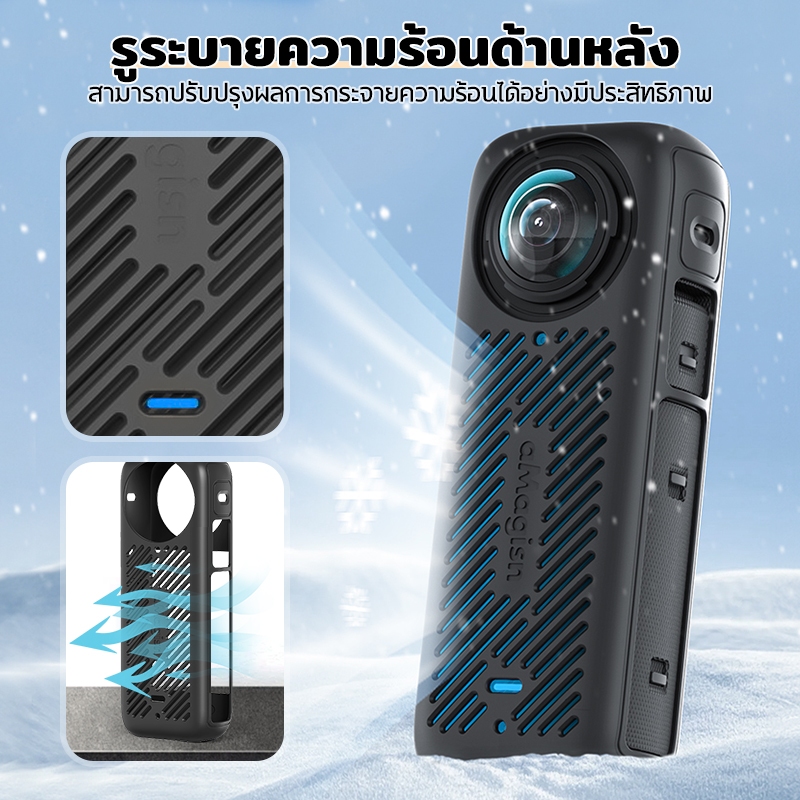 Insta360 X4 เคสซิลิโคน ป้องกันฝุ่น เคสซลิโคน Lens Cap Silicone Protective Case Cover For Insta360 X4 อุปกรณ์เสริมกล้อง