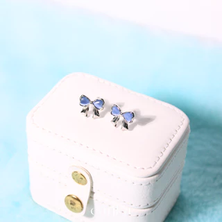 earika.earrings - baby bow collection คอลเล็คชั่นต่างหูเบบี้โบว์ ก้านเงินแท้ชุบทองคำขาว เหมาะสำหรับคนแพ้ง่าย