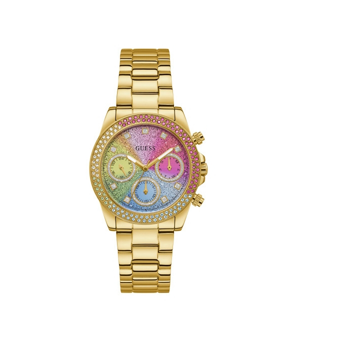 GUESS Gold-Tone & Rainbow Multifunction Watch GW0483L4