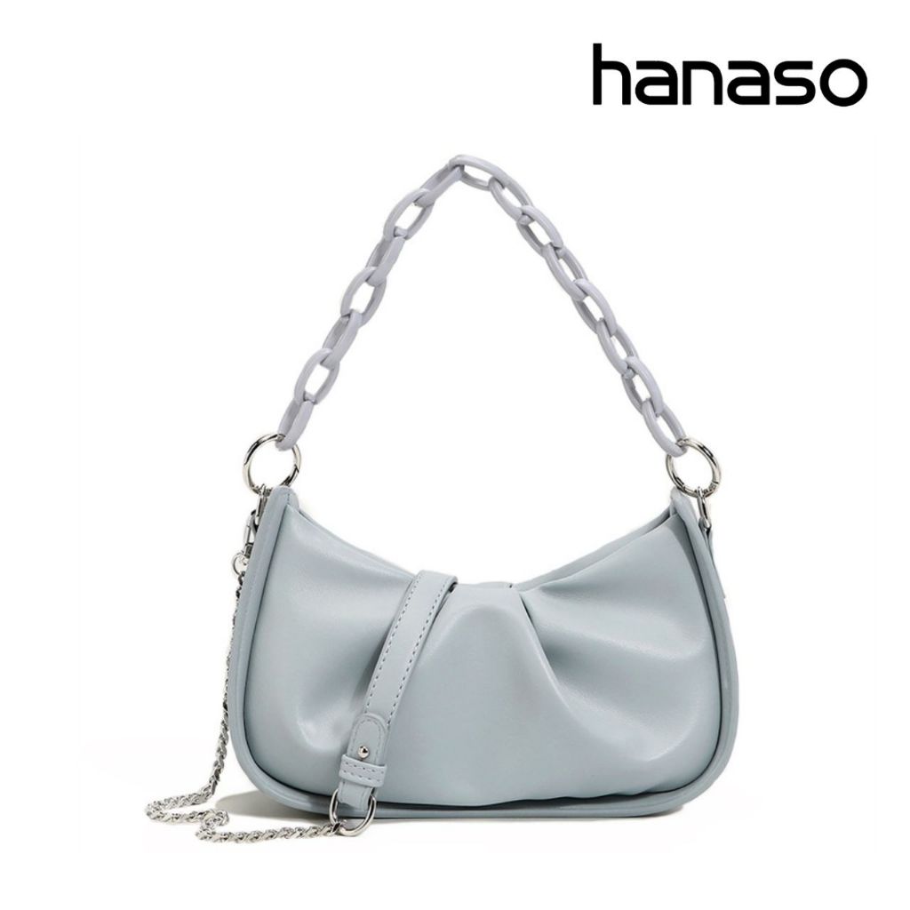 Hanaso กระเป๋าสะพายข้าง แฟชั่น วัสดุหนัง PU สำหรับผู้หญิง สไตล์เกาหลี crossbody bag