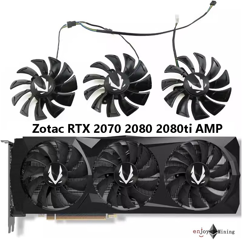 พัดลมการ์ดจอ Zotac RTX 2070 2080 2080ti AMP version graphics card cooling fan (GA92S2U)
