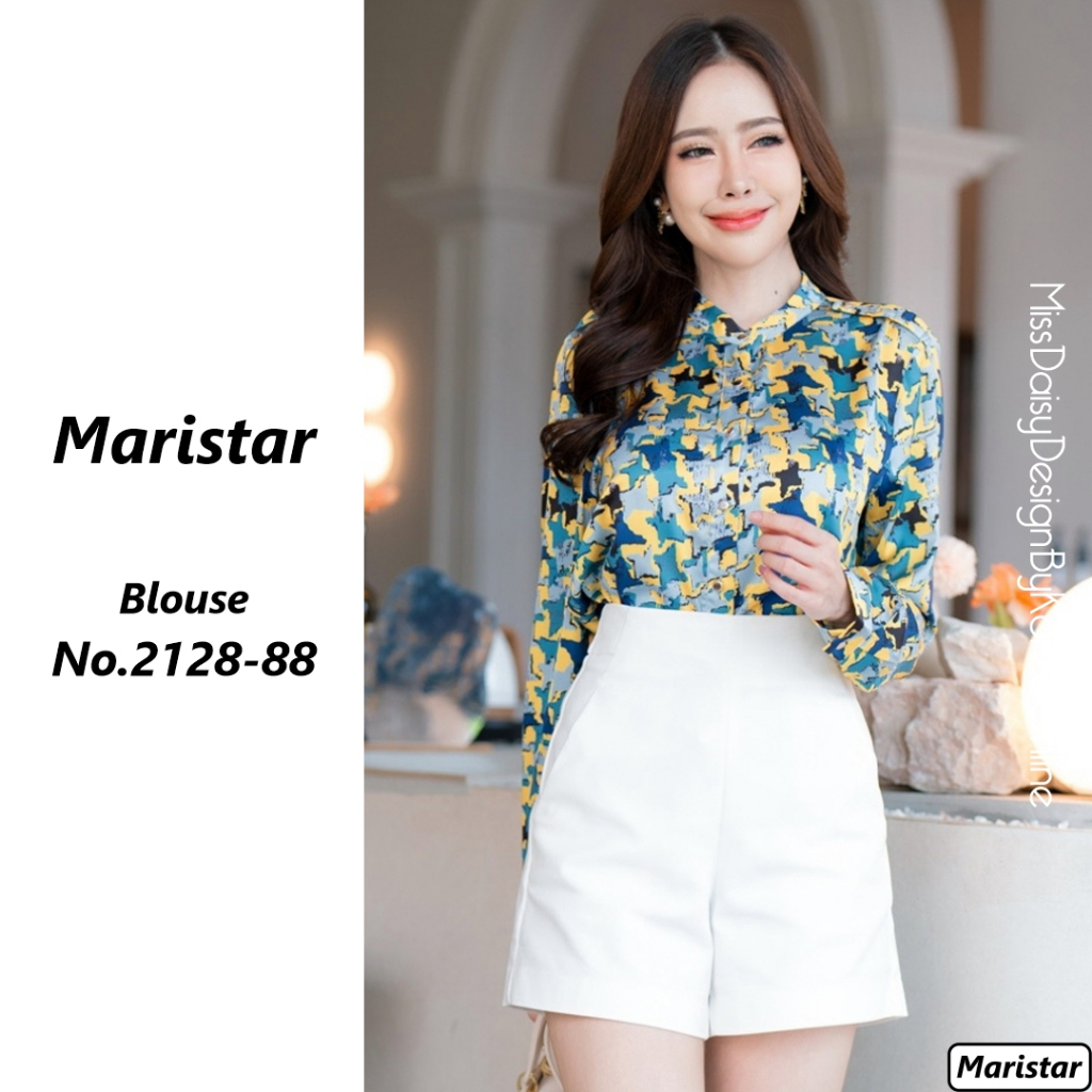 Maristar เสื้อแขนยาวผ้าพิมพ์ลาย No.2128 เนื้อผ้า Polyester 100%