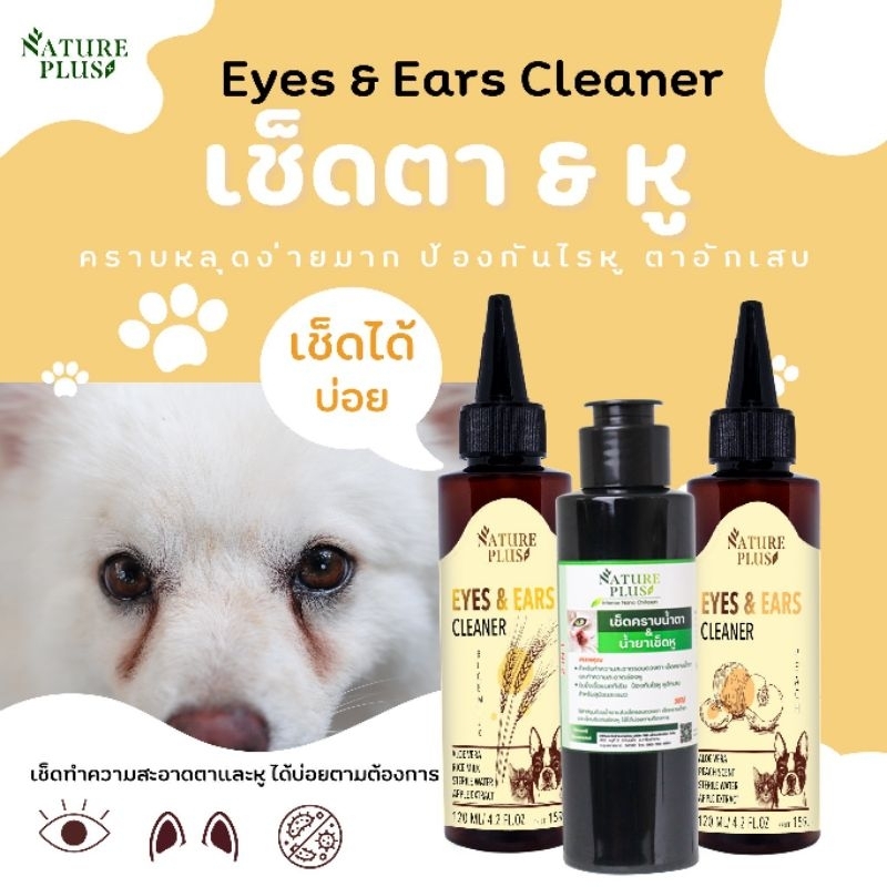 น้ำยาเช็ดตาและช่องหู สุนัขและแมว คราบน้ำตาหลุดง่าย ป้องกันไรในหู
