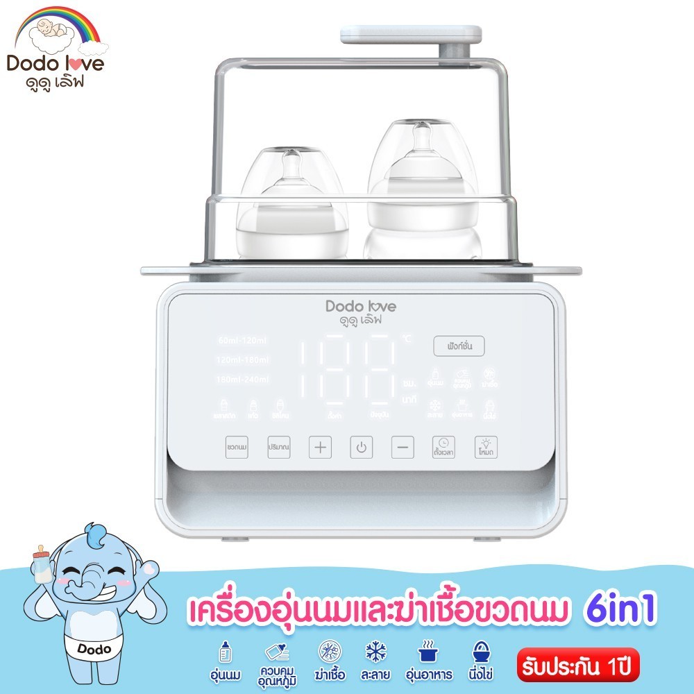 6 in 1 ,4in1 เครื่องอุ่นนมและฆ่าเชื้อโรค,ได้ในเครื่องเดียว อุ่นนม อุ่นอาหารได้ มีไฟกลางคืน