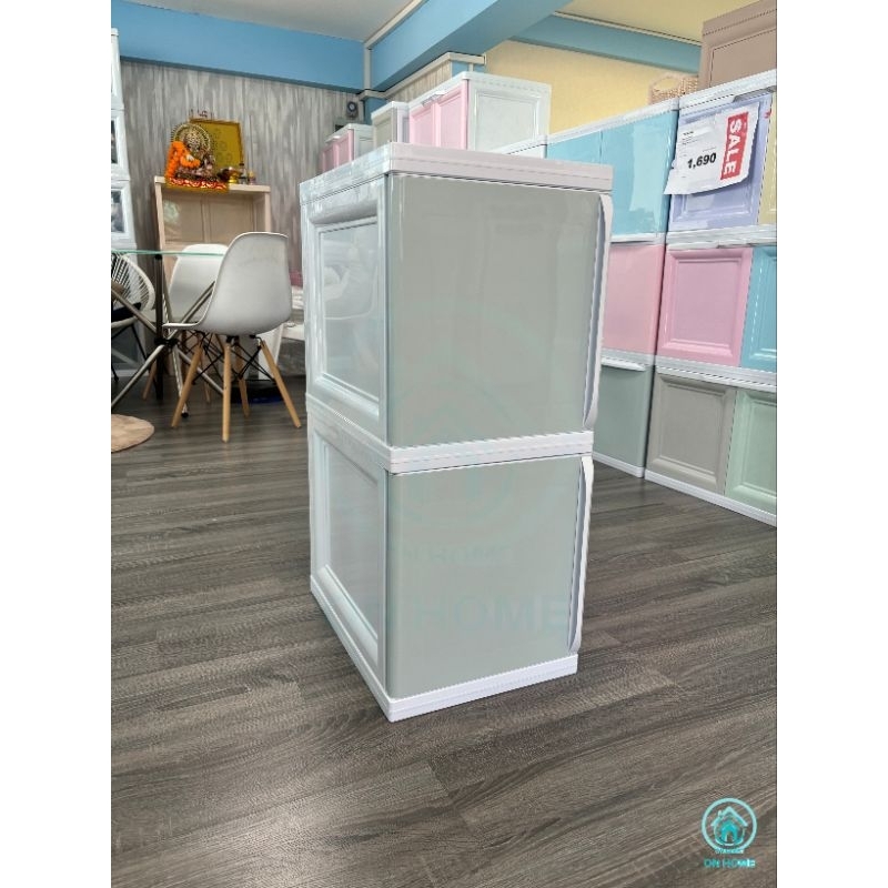 Tower box  รุ่น 2ชั้น สีเทา