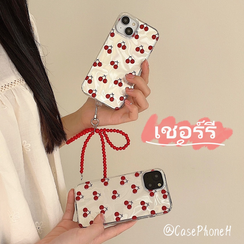 [จัดส่งจากไทย]เคสไอโฟน 15/14 PRO MAX เล็กและสด เชอร์รี่ เลเซอร์ เคสกันกระแทก Case for iPhone 15/14/13 12 Pro Max /11