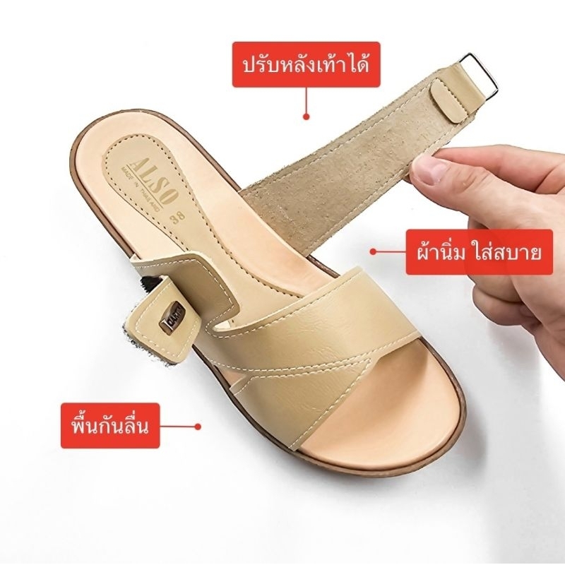 ⭐️รองเท้าแตะเพื่อสุขภาพ ผู้หญิง แบบสวม พื้นนิ่ม เบา ใส่สบาย สูง 2 นิ้ว