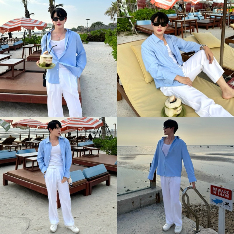 เสื้อเชิ้ตแขนยาว สีพื้น ผ้าหนา ไม่บาง สไตล์เกาหลี SL68