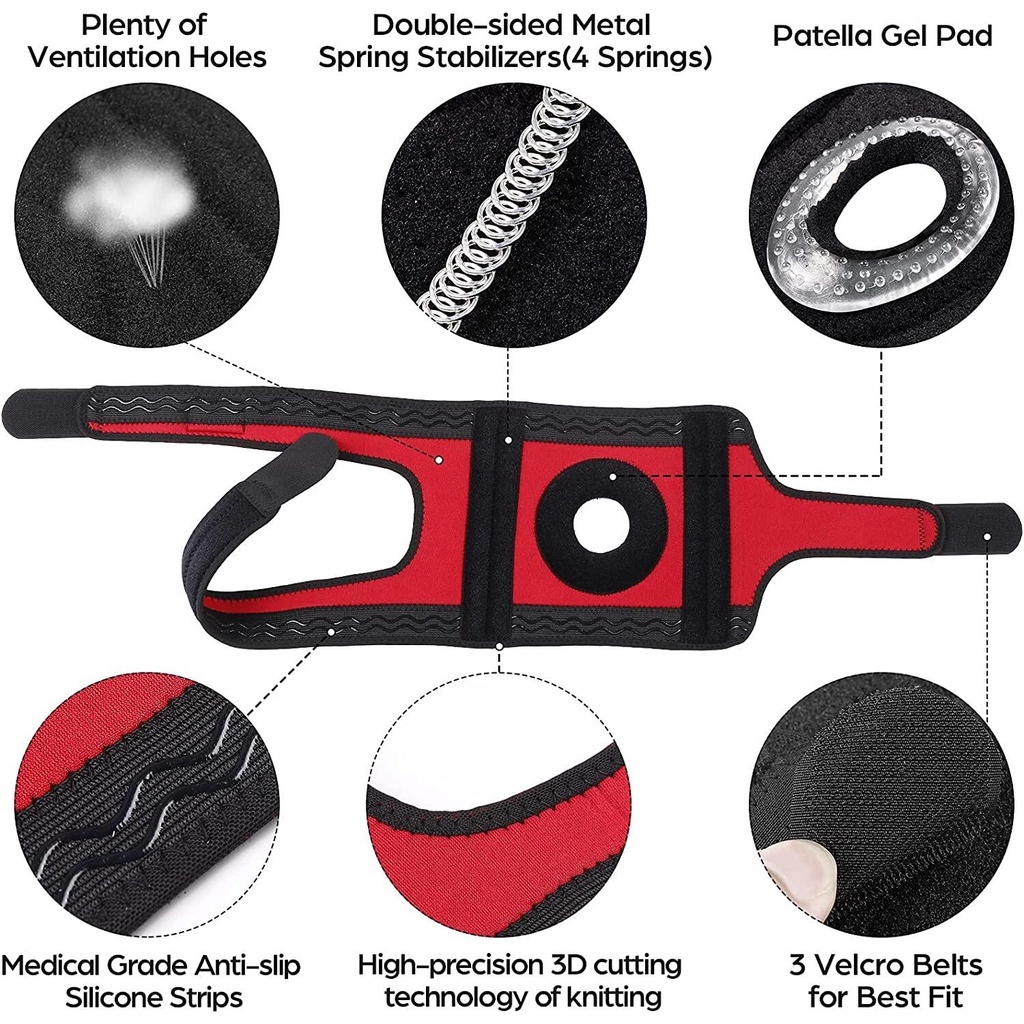 NEENCA Kneepad วงเดือนฉีกขาด, ACL ร้อม Side Stabilizer และ Patella Gel Pad, สายรัดปรับระดับได้, สายรัดพยุงเข่า - รูปที่ 2