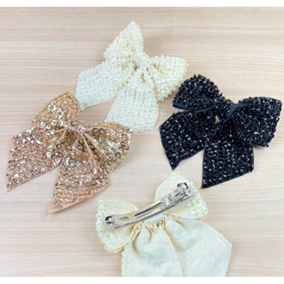 กิ๊บโบว์เลื่อมปักมุกสปริง