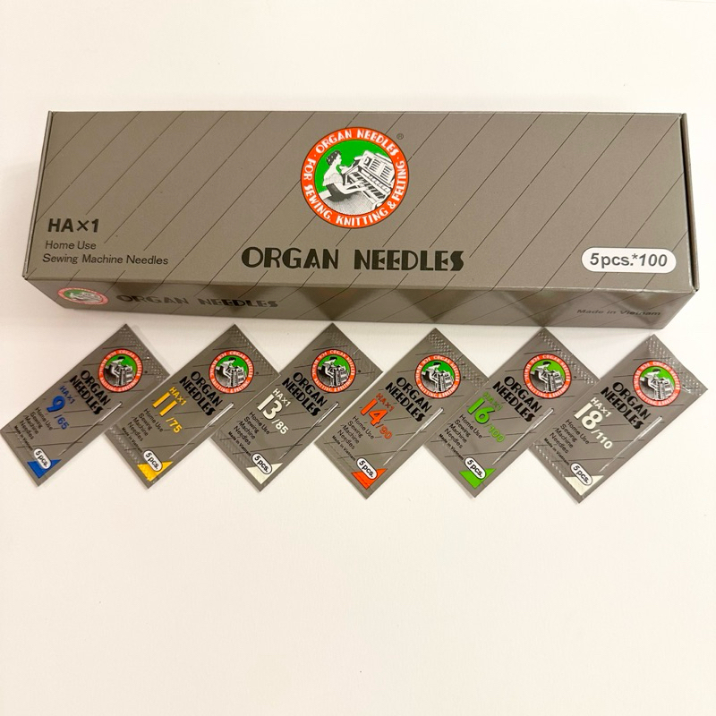 เข็มจักรปัก ตราORGAN HAx1 จักรปักกระเป๋าหิ้ว ซองละ25บาท,ของแท้