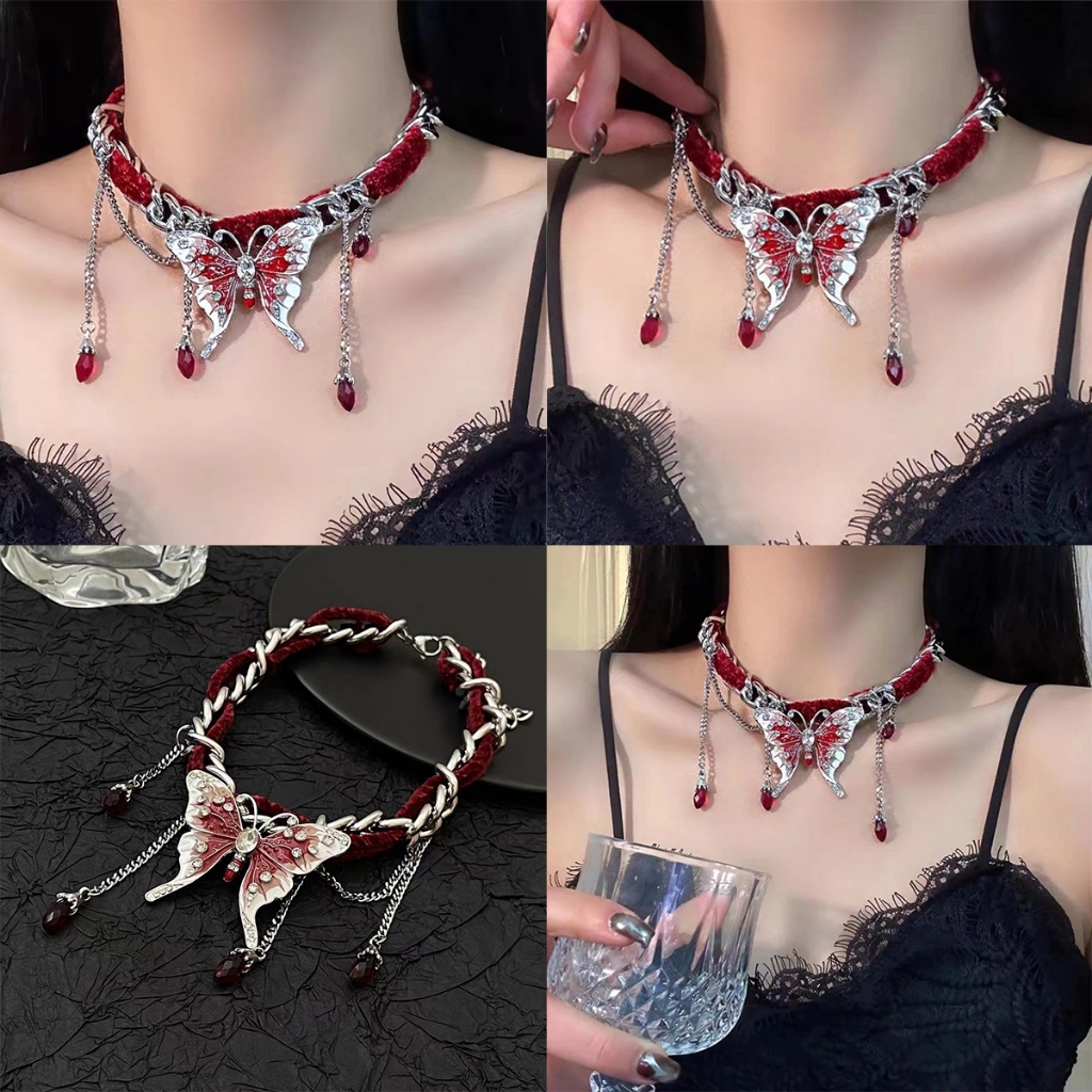 Alice choker necklace สร้อยคอโชคเกอร์ เซ็กซี่ โกธิค พังก์ Lolita สร้อยคอ สไตล์โกธิค สําหรับผู้หญิง