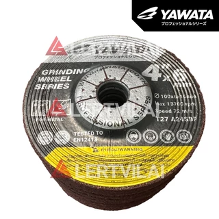YAWATA ใบเจียร์เหล็ก 4 นิ้ว แท้ ขนาด 6 mm บรรจุ 10 ใบ/กล่อง แผ่นเจียร์เหล็ก 4นิ้วx6mm