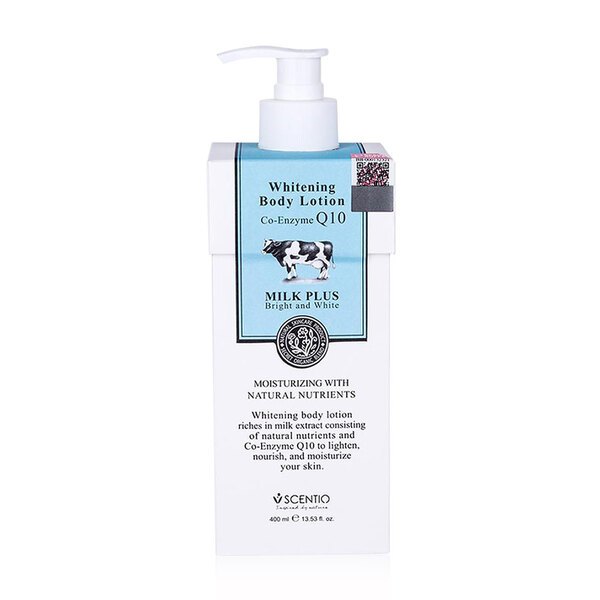 BEAUTY BUFFET SCENTIO MILK PLUS WHITENING Q10 BODY LOTION โลชั่นน้ำนมคิวเทนบำรุงผิวขาวเซนทิโอ 400 ml.