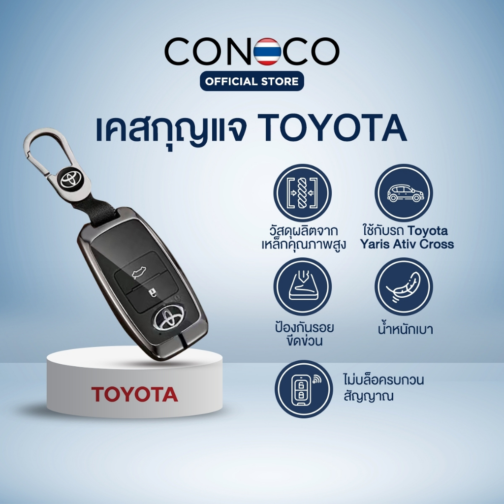 เคสกุญแจเหล็ก Toyota Yaris Ativ Cross 2022-2023 พร้อมห่วง หรือกุญแจที่ทรงเดียวกัน