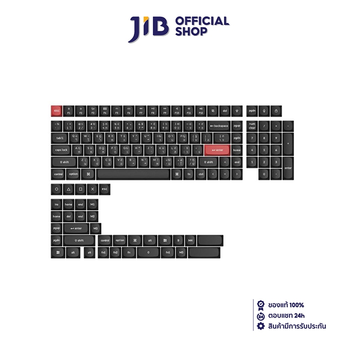 KEYCAP (คีย์แคป) KEYCHRON THAI DOUBLE SHOT PBT OSA FULL SET KEYCAP SET (BLACK) (EN/TH) (PBT-57TH)