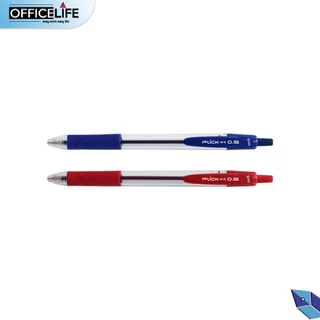 G'SOFT (จีซอฟท์) ปากกาลูกลื่น ปากกา รุ่น FLICK ฟลิค ขนาด 0.5 MM. หมึกน้ำเงิน หมึกแดง ( 12 ด้าม / กล่อง )
