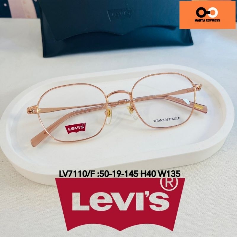 กรอบแว่นตา ผู้หญิง Levi's TITANIUM LV 7110 แท้ พร้อมเลนส์ ตัดแว่น สายตาสั้น ยาว แว่นกรองแสง บลูบล็อก ออโต้ ตัดเลนส์สายตา