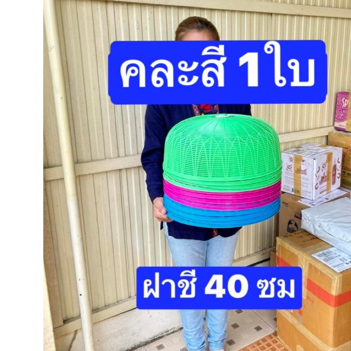 1ใบ คละสีครับ บางครับ  ฝาชี  ขนาดเล็กครับ 1ใบ 40ซม เส้นผ่าศูนย์กลาง 40ซม ฝาชีพลาสติก