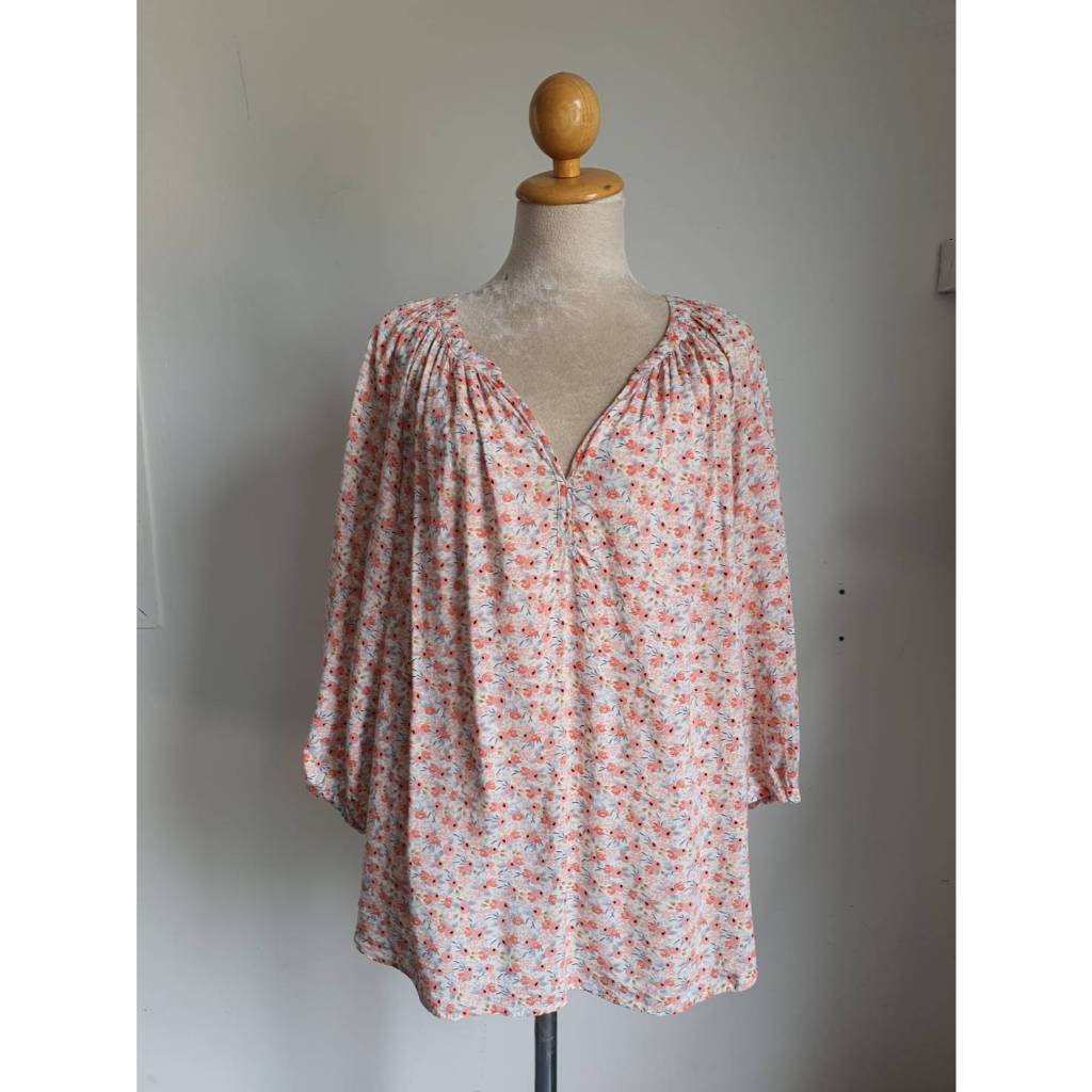 FF05363 เสื้อผ้ามือสอง ลายดอกไม้ แบรนด์ cynthia rowley