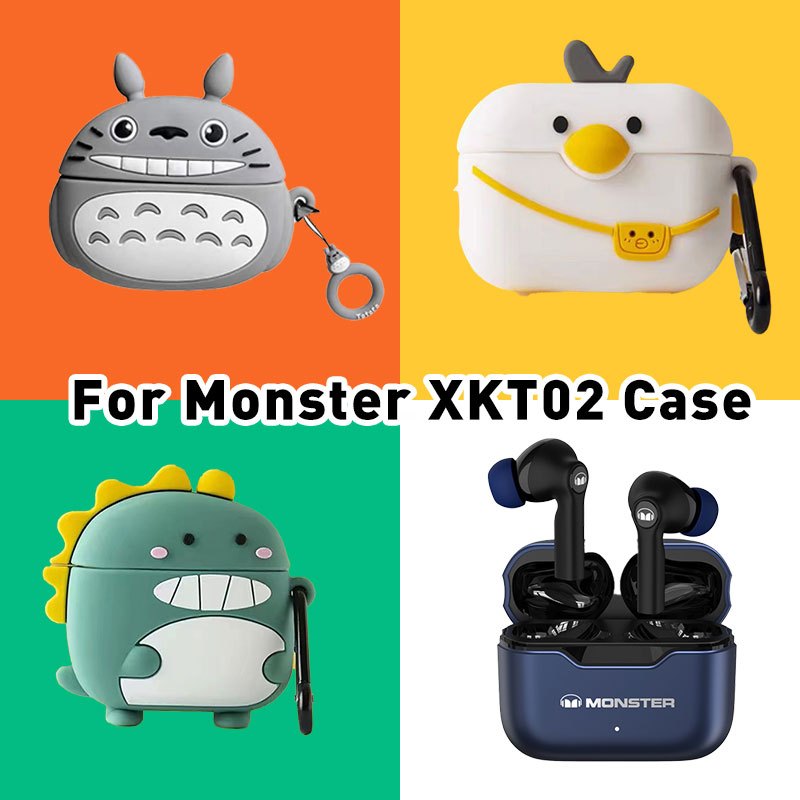 NEW เคสหูฟัง เคสซิลิโคน แบบนิ่ม ลายการ์ตูนมอนสเตอร์ สําหรับ Monster XKT02