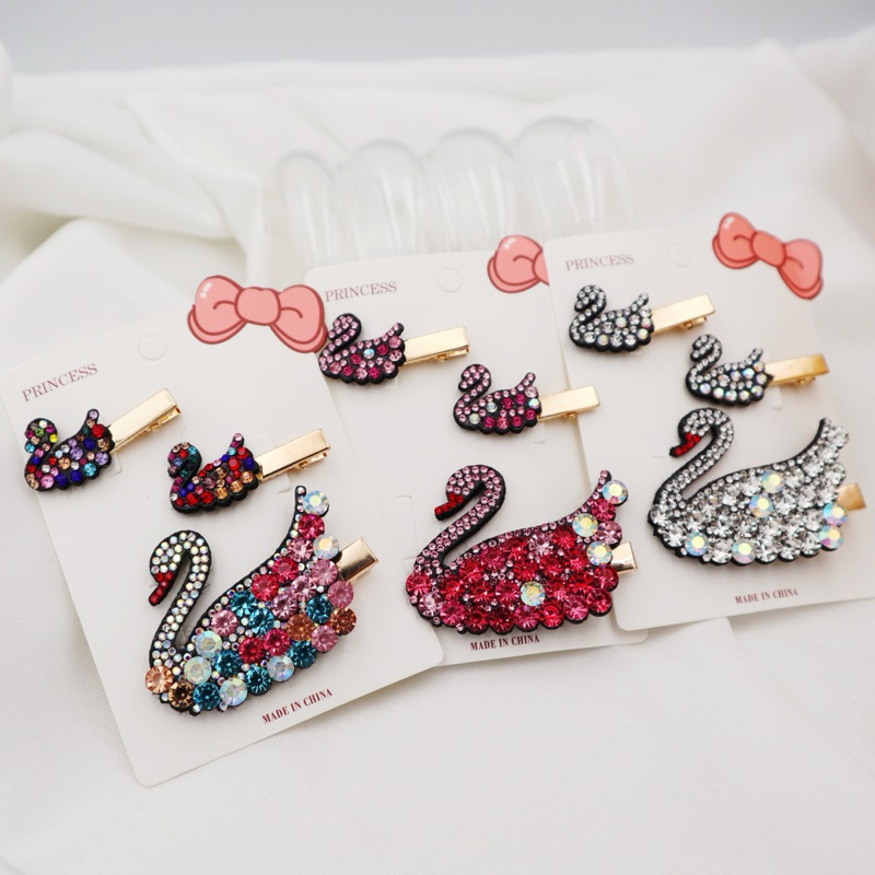 WFH กิ๊บติดผม แปะเพชร ลายหัวใจ ผีเสื้อ ดาว หงส์ มีหลายแบบ สีสันสดใส - รูปที่ 4