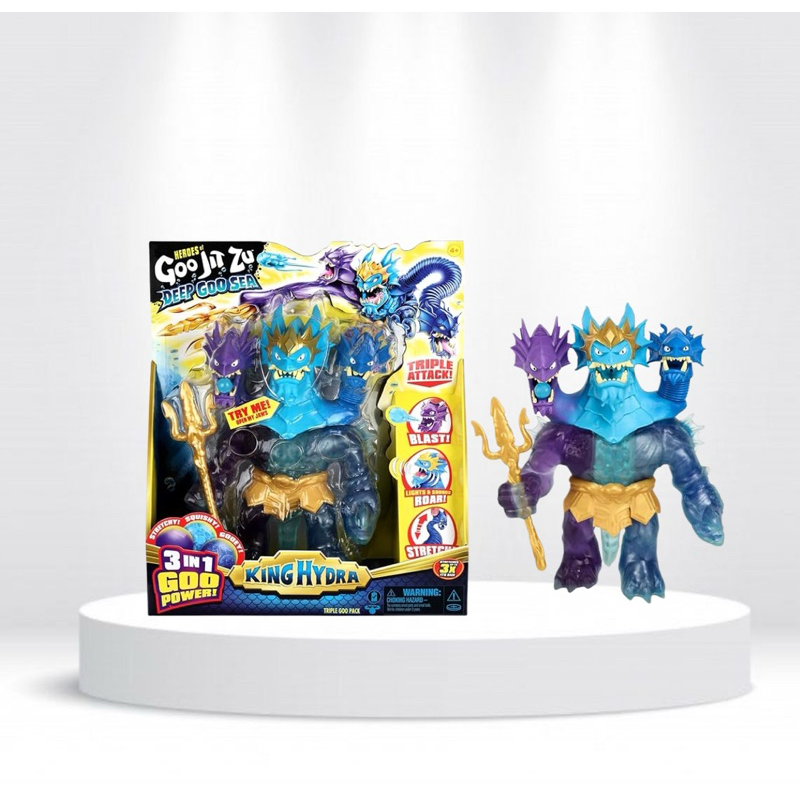 Heroes of Goo Jit Zu Deep Goo Sea King Hydra Figure with Triple Attack 3 in 1 Goo Power. More light and sound battle