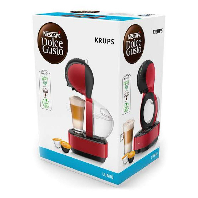 KRUPS เครื่องชงกาแฟแรงดัน รุ่น LUMIO KP130566  nescafe dolce gusto สีแดง สินค้าใหม่ค้างสต๊อกพร้อมส่ง