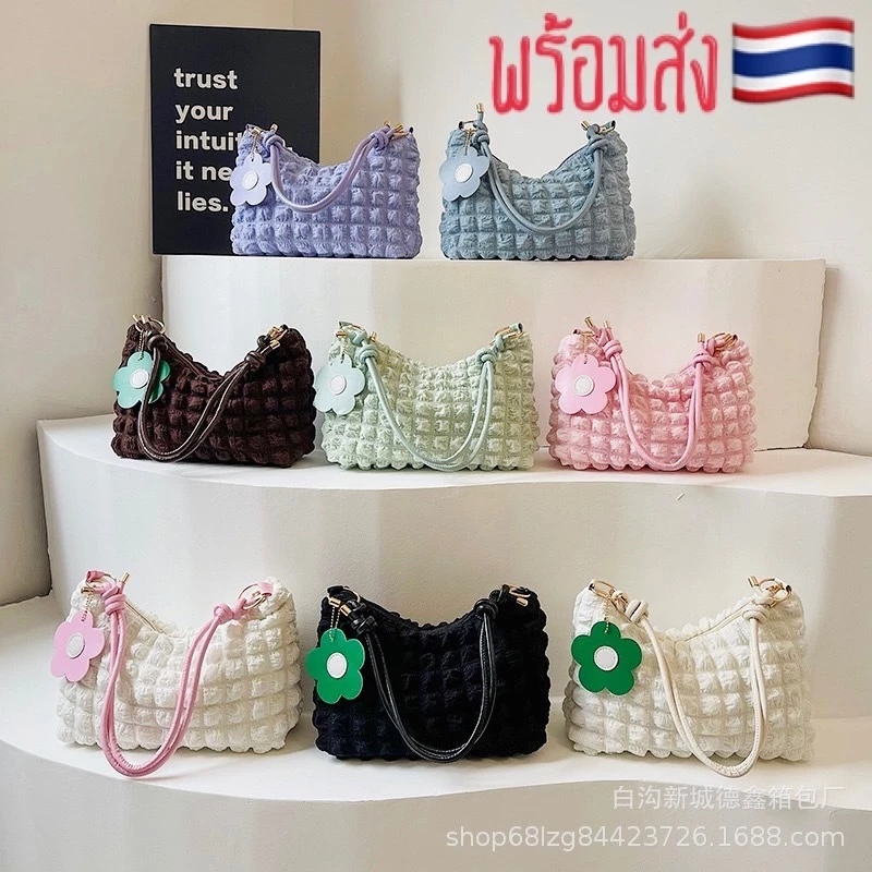 MYGRILSHOP.TH👑👑3006🔥กระเป๋าสะพายข้าง สไตล์เกาหลี ใต้วงแขน สําหรับผู้หญิง 5สี the flowers พร้อมส่ง