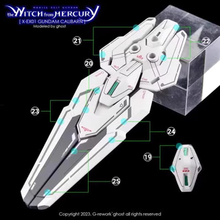 ดีคอลน้ำ DECAL [GHOST] HG 1/144 CALIBARN GUNDAM THE WITCH FROM MERCURY สะท้อนแสงแบล็คไลด์