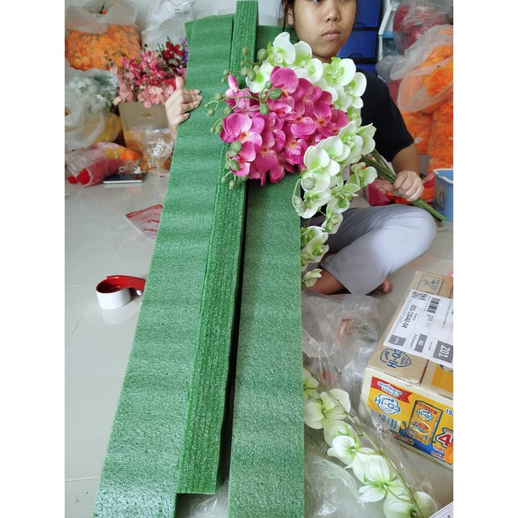 โฟมแท่ง โฟมจัดดอกไม้ โฟมแท่งสีเขียว ขนาด 50 ซม. โฟมสำหรับปัดดอกไม้งานแต่ง งานมงคล โฟมจัดดอกไม้ปลอม ดอกไม้ประดิษฐ์