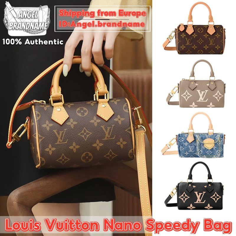 👜หลุยส์วิตตอง Louis Vuitton Nano Speedy Shoulder bag กระเป๋า สุภาพสตรี/กระเป๋าสะพายไหล่