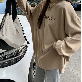 aililai1688เสื้อยืดแขนยาว ลายอักษร สวยๆ น่ารัก มีไซส์ให้เลือก M-XXL ผ้ายืด ใส่สบายระบายไม่ยับจ้า