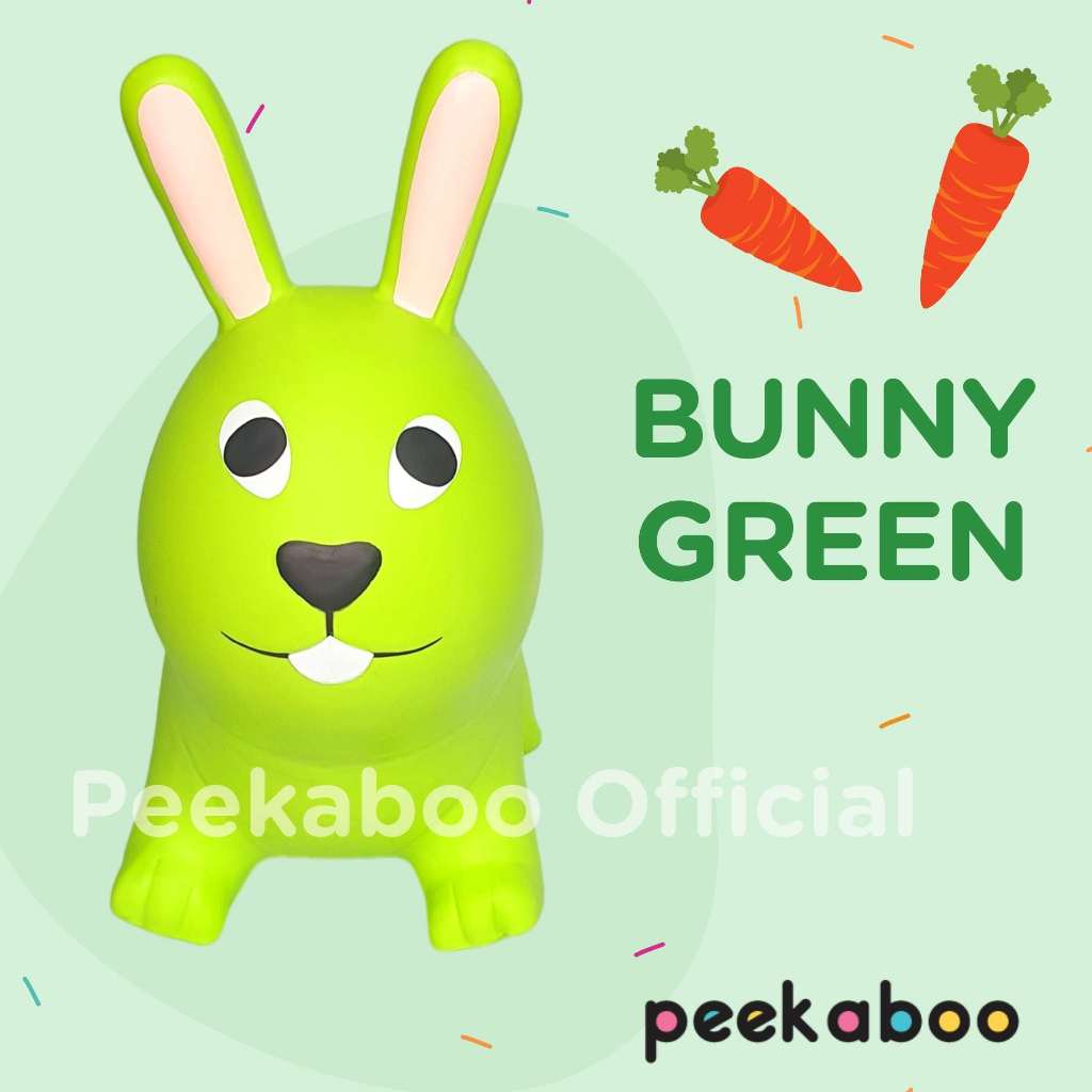 JUMPY Peekaboo จั้มปี้ ตุ๊กตาเด้งดึ๋ง - Green Bunny จั๊มปี้ กระต่าย สีเขียว