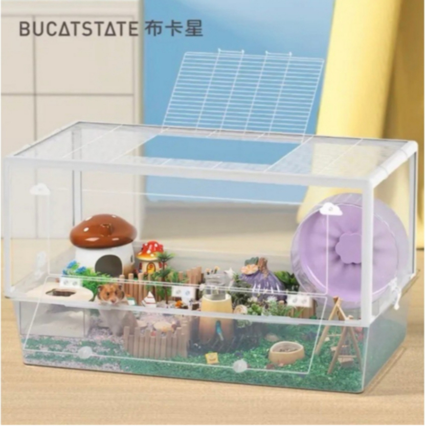 ร้านโทโมะ [Bucatstate] กรง 84 cm. ถาดใส ฝาหน้าอะคริลิค สำหรับ แฮมสเตอร์ เม่นแคระ กระต่าย แกสบี้