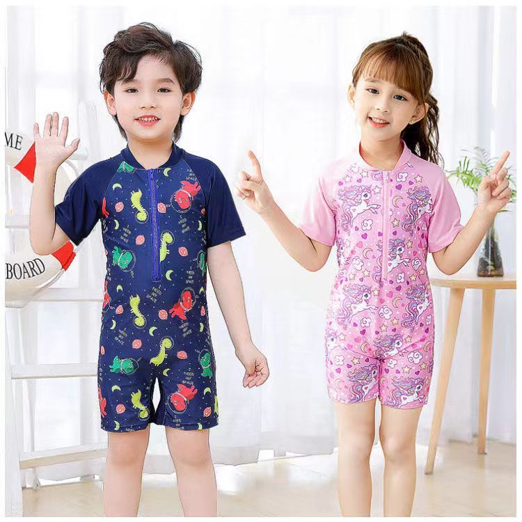 💖ร้านไทย💖ชุดว่ายน้ำ แขนสั้น  สําหรับเด็ก ผู้ชาย 2-10 ปี