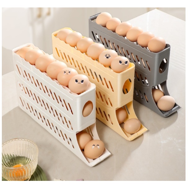 Egg Storage box กล่องสไลด์เก็บไข่ สไลด์อัตโนมัติ ก็บได้30ฟอง
