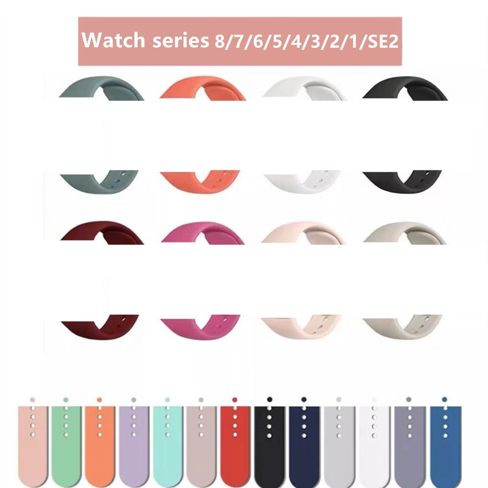 สายซิลิโคน สําหรับวอช Smart Watch ปรับง่าย สําหรับ iwatch 8 7 6 SE 5 4 3 2 1 45มม.44มม./42มม./41มม./40มม./38มม.