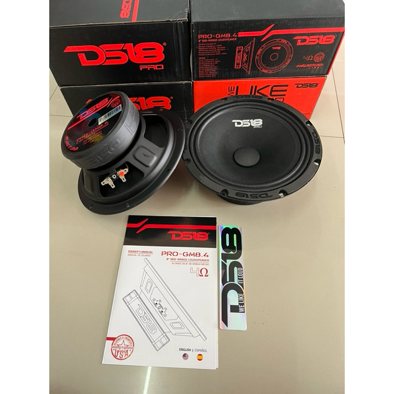 ราคาคู่ละ 4295บาท ยี่ห้อ DS-18 รุ่น PRO-GM8.4 8นิ้วกลาง