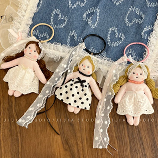 GJ1015 จี้กระเป๋า พวงกุญแจสาวผมแกะงานกำมะหยี่ไหมพรม น่ารัก พ…