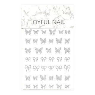 สติกเกอร์แต่งเล็บ สีเงินแฟลช สะท้อนแสง กากเพชรเงอน Reflective Glitter 3D Nail Decals Stickers Silver Powder